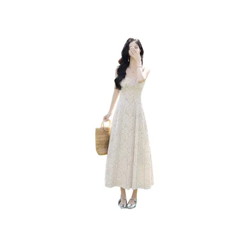 Cypress House Без рукавов Платье Женское Бежевый Абрикос