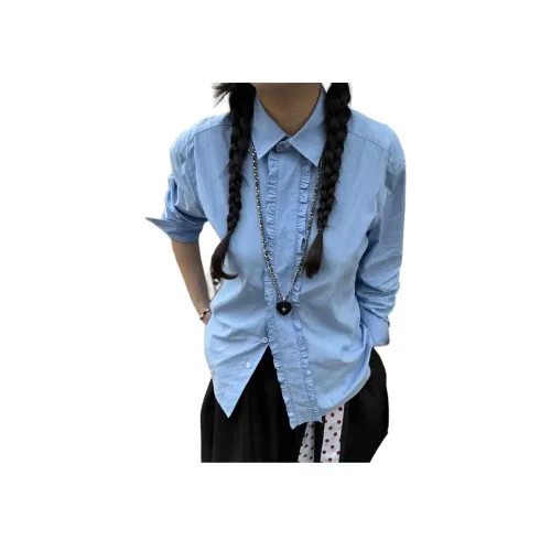 PISYPOX Blue Unisex Shirts PISYPOX Синий Унисекс Рубашки