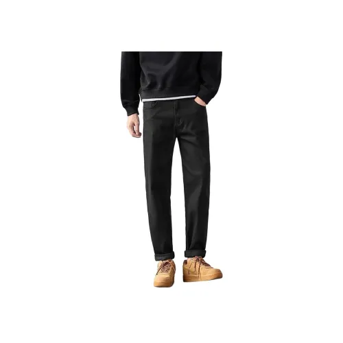 BINGSHENG Черные Унисекс Джинсы