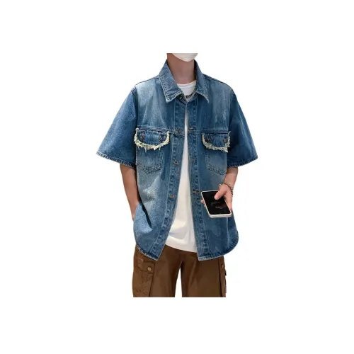 ZUOFEILI Синие Унисекс Рубашки