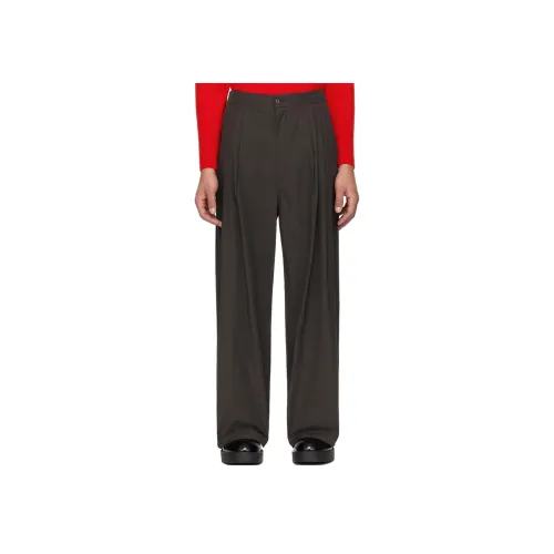 AMOMENTO SS24 Широкие Брюки Повседневные Брюки Мужские Уголь Уголь