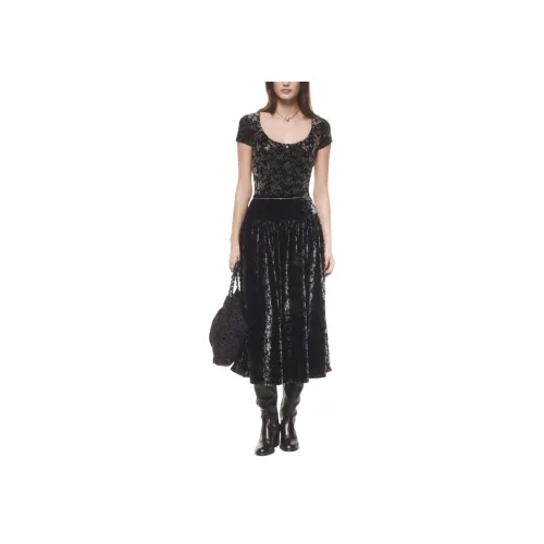 CHANEL Черные Женские Повседневные Длинные Юбки