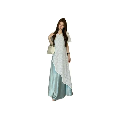 HTHK Светло-синий Женские Комплекты с юбкой