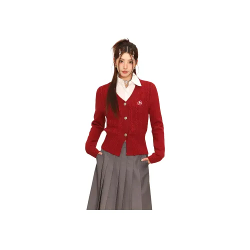 La Chapelle Винтажный красный Женский Трикотаж