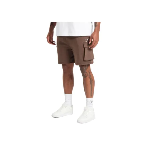 GYMSHARK Карго шорты Мужской Цветочный дизайн Каштановый