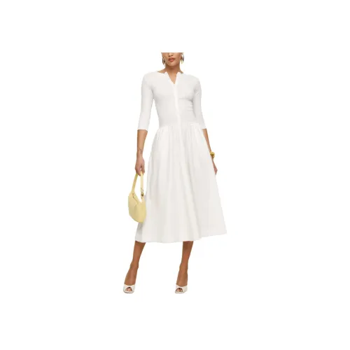 REFORMATION Luka KNIT Платье Длинное с длинными рукавами Женское Белое