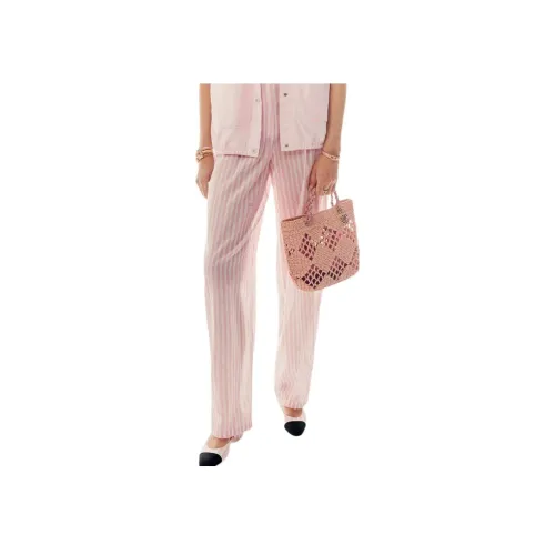 CHANEL 24 Весенние Летние Повседневные Штаны Женские Светло-Розовые