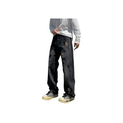 Glona Klio Леопардовый принт Кожа Унисекс Джинсы