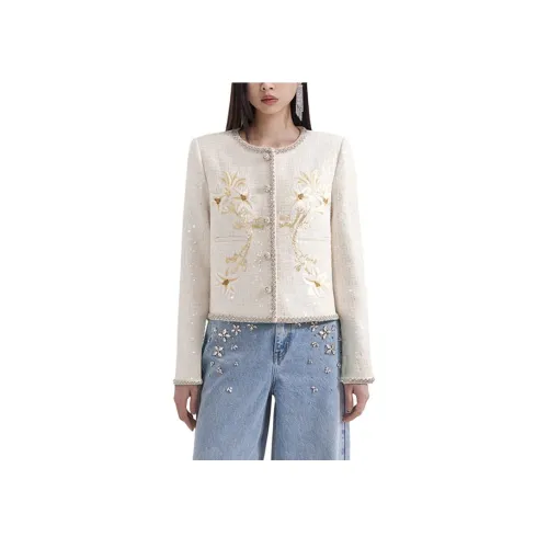 Self Портрет Куртки Пальто Женские Кремово-Желтые