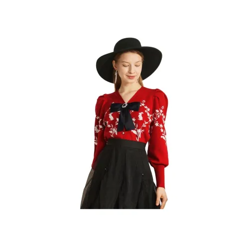 Anmani Трикотаж Женский Кленовый Лист Красный