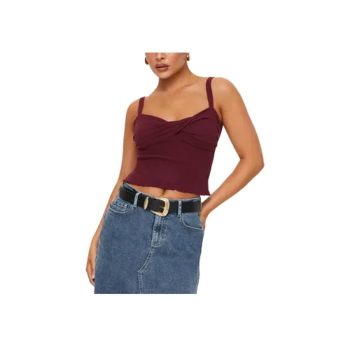 PRINCESS POLLY DALMA Твист Топ Топ на бретелях Женские Вино Бургундский
