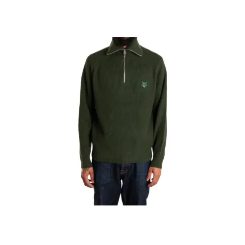 Maison Kitsune Зеленые Мужские Свитера