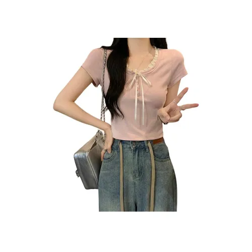 MORii Комплект с короткими рукавами T-рубашка Женская Розовый