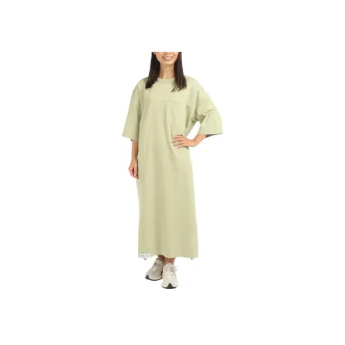 New Balance Длинное платье с длинными рукавами женское оливково-зеленый