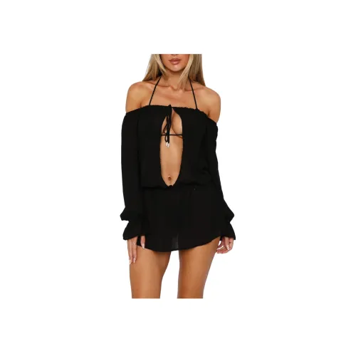 WHITE FOX Длинное платье с длинными рукавами женское