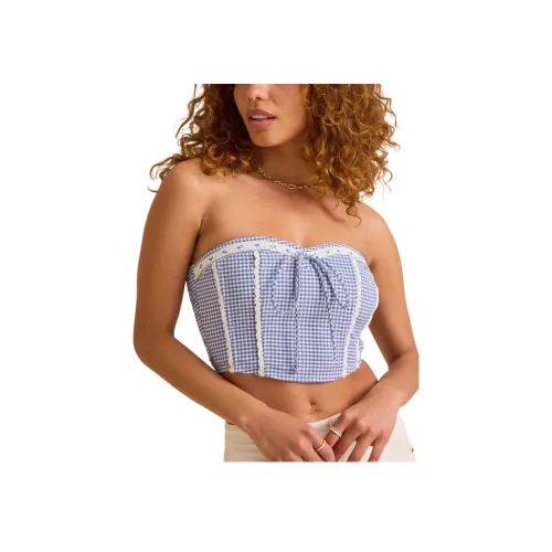 ALTAR'D STATE Maddie GINGHAM Майка-трубка Без бретелек Топ Женский