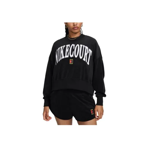 nike COURT HERITAGE Tennis FW24 Американский Свитшот Женский Черный