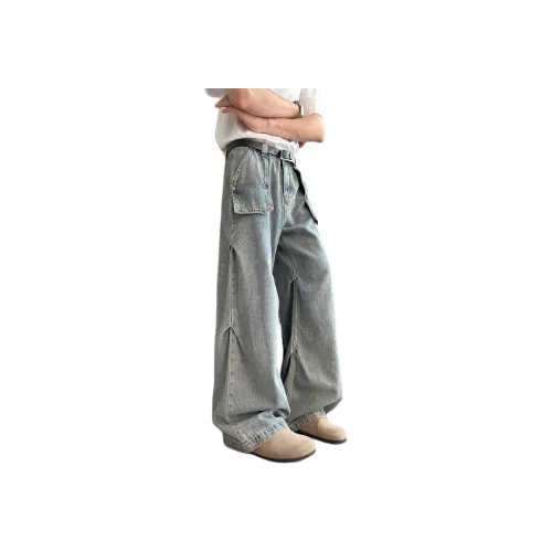 RENBEN1986 Винтажные синие унисекс джинсы