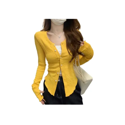 MUCCHIC Теплый Желтый Женские T-рубашки