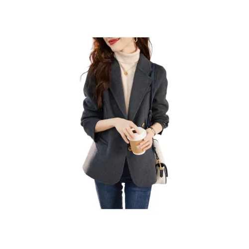 Mo Han Yi Mei Пальто Женское Серое