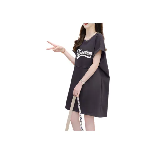 YICHEN Короткое платье с короткими рукавами женское