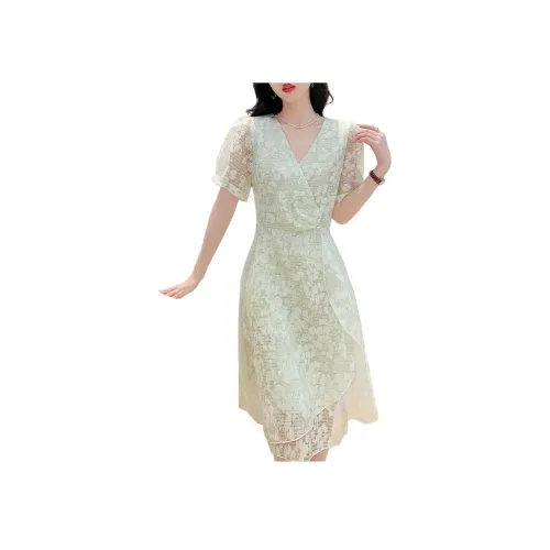 Mokana Короткий рукав Платье Женское Светло-зеленое