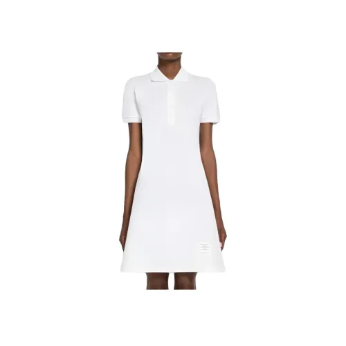 THOM BROWNE Белый Женские Короткие Платья с Длинными Рукавами