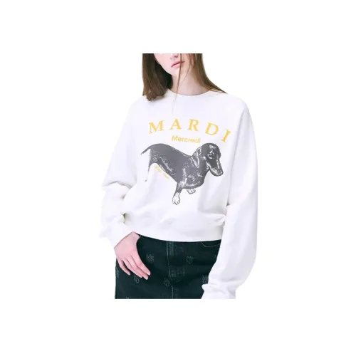 MARDI MERCREDI Белый и оранжевый Женские Свитшоты