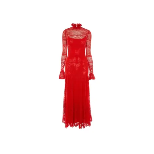 Alexander McQueen Red Женские Длинные Рукава Платья