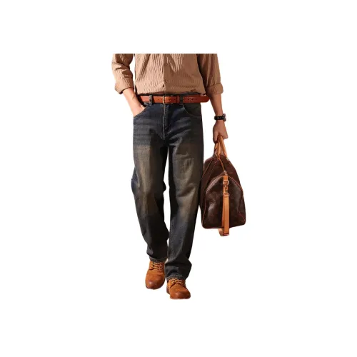 Gyxt Maillard Style Винтажные синие мужские джинсы