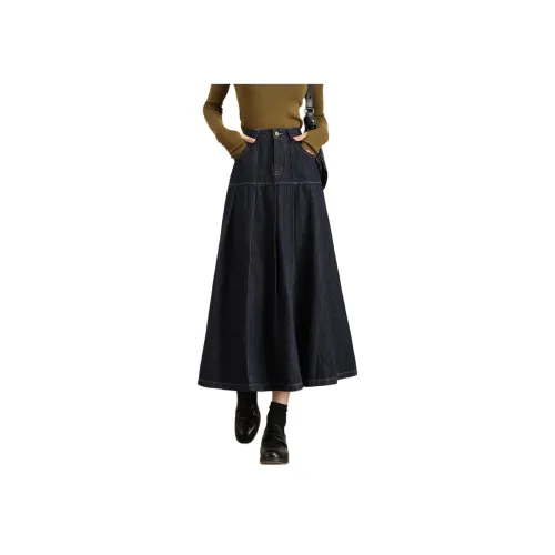 HIPPIEMISS Деним Длинная Юбка Женская