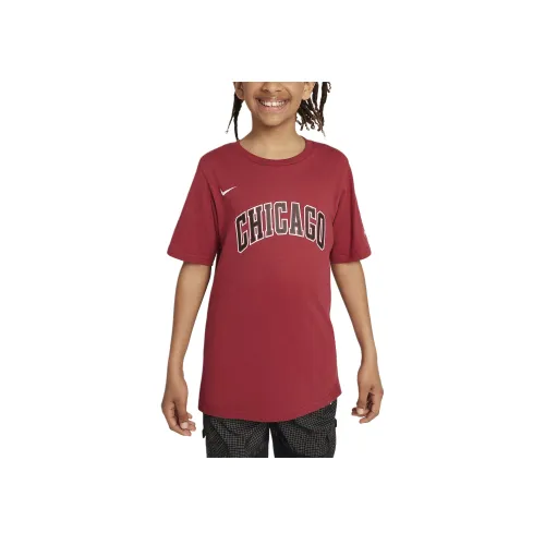 nike T-рубашка NBA Chicago Bulls Городское издание Темно-красный Подростки