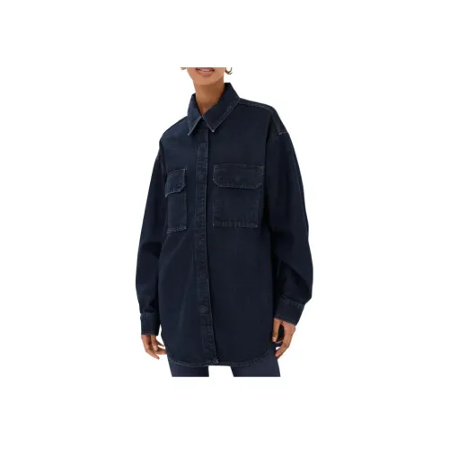 GOOD AMERICAN Индиго Женские Рубашки