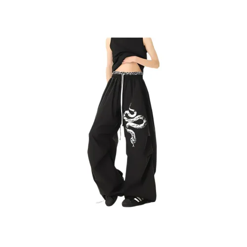 TONYBEAR Черные/Белые Женские Повседневные Брюки