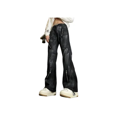 WOKXSS Черные Унисекс Джинсы