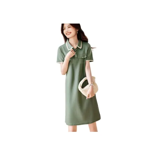 XWI Green Женские Короткие Платья с Рукавами