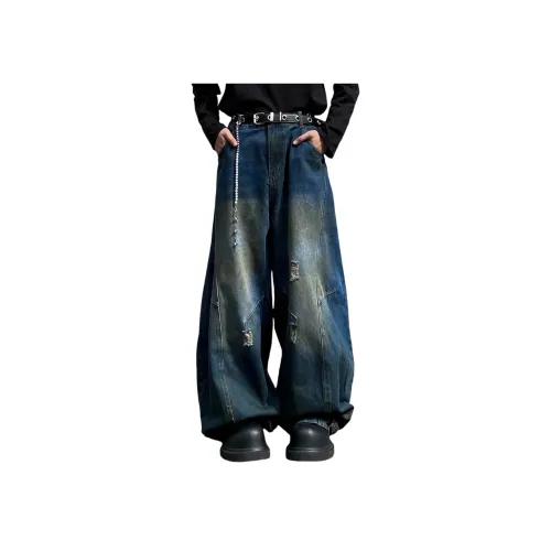 GANGZAI Синие Унисекс Джинсы