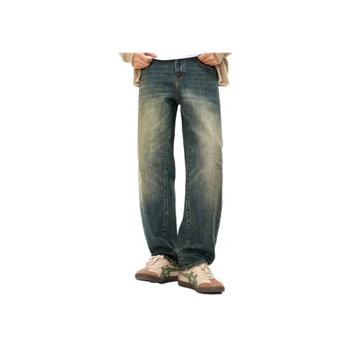 GTRG Джинсы Унисекс Каштановый Синий