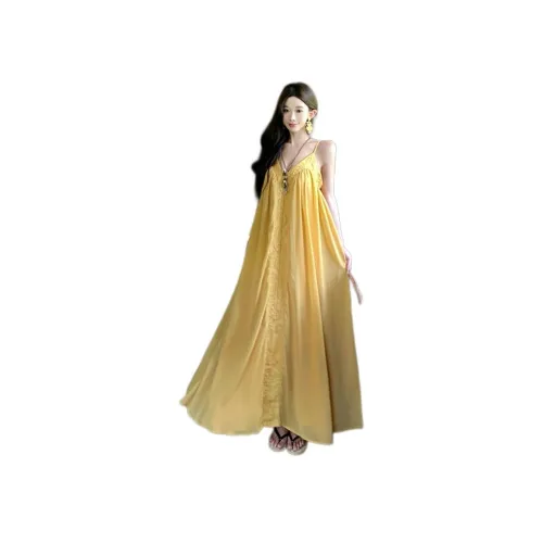 MORii Желтый Женские Слип-платья