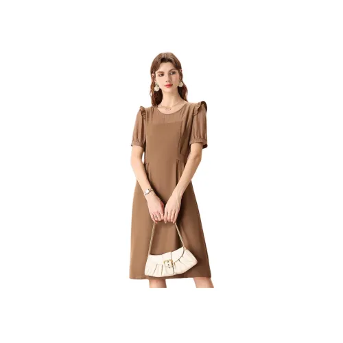 FENHONGMALI Короткий рукав Платье Женское