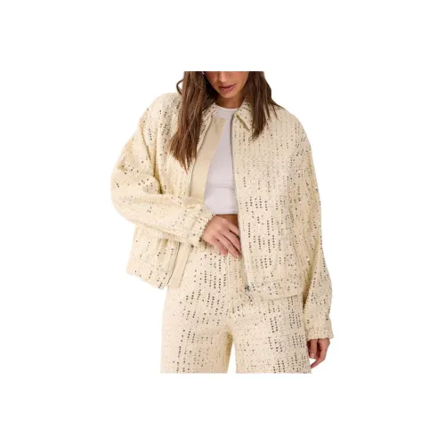 NASTY GAL Деним Sequin BOMBER Куртка Куртки Пальто Женские