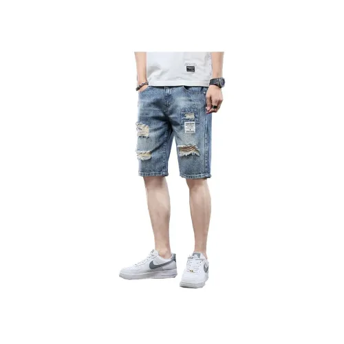 CHENYING Blue Men's Denim Shorts CHENYING Синий Мужские Джинсовые Шорты