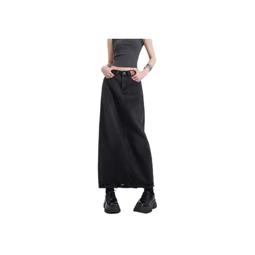 Flowers In Water Деним Длинный Юбка Женские