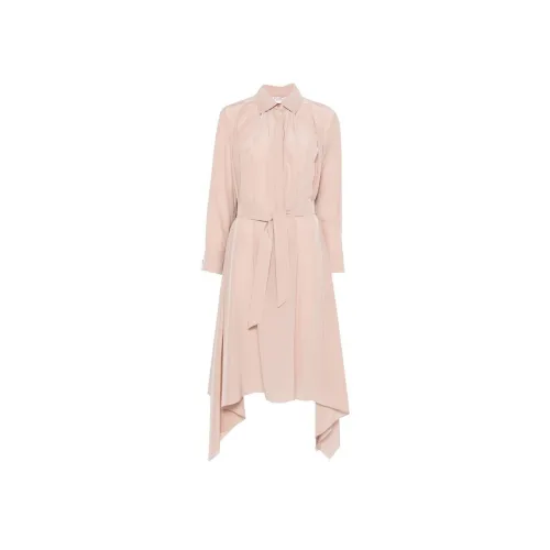 'S MAX MARA Длинное платье с длинными рукавами женское розовое