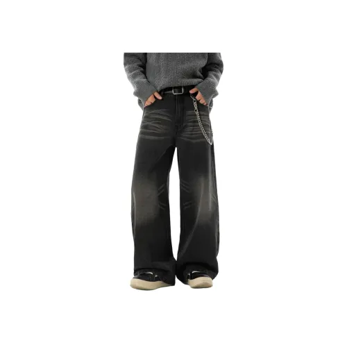 AOPAISHARK Черный Унисекс Джинсы