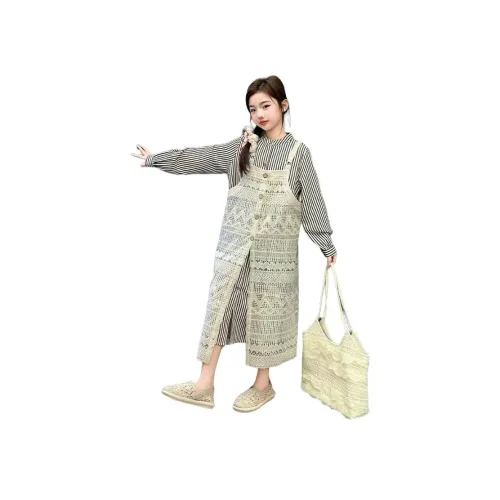 CAMKIDS Полосатая рубашка школьного возраста с юбкой комплект