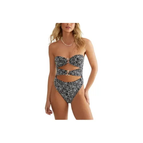 NASTY GAL Цветочный текстурированный купальник с вырезами и цветочным дизайном ван-пис купальник женский