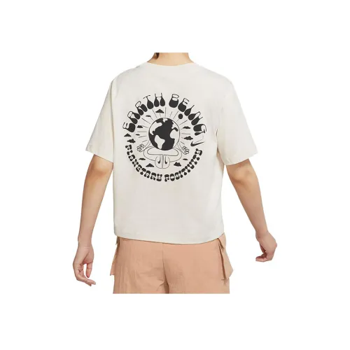 Nike Рукав с оборванным плечом T-рубашка Женская Светлый Сандаловое дерево Умбра