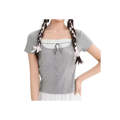 LANMOU 173 1845 Серый Женские T-рубашки