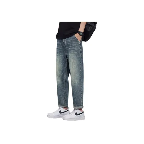 DASDCG Винтажный синий Мужские Джинсы